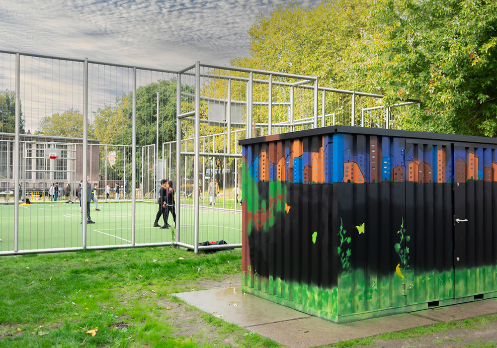 Speelcontainer op Het Stoompje